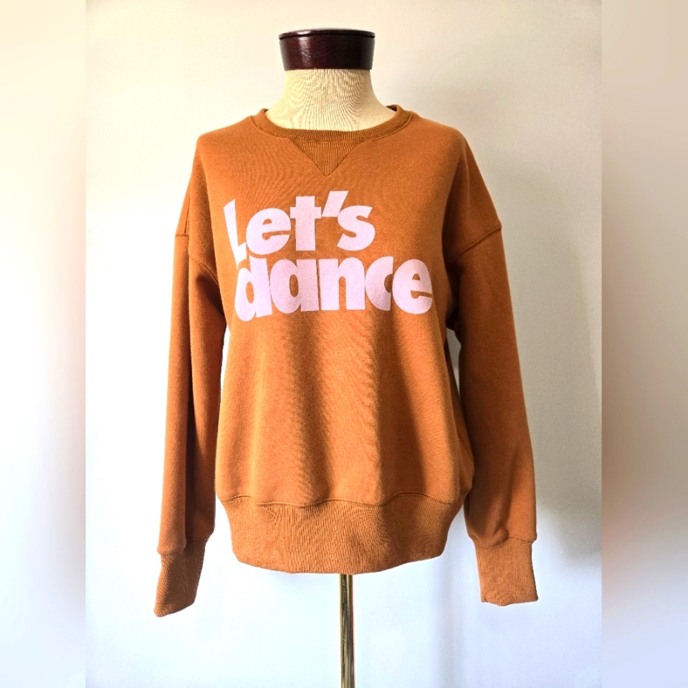 FRNCH Let's Dance Sweater In Ochre Brown With A Fuzzy Lining. Size Small